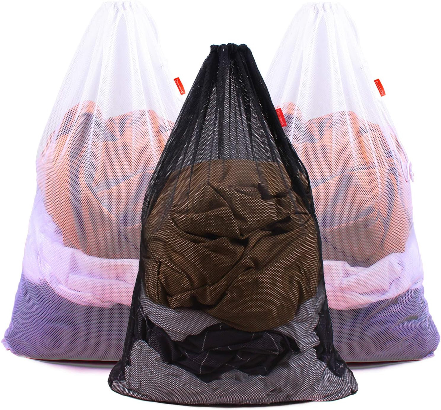 3 Pack Mesh Laundry Bags, 24 x 36 Inches Heavy Duty Drawstring Bag, Factories, C