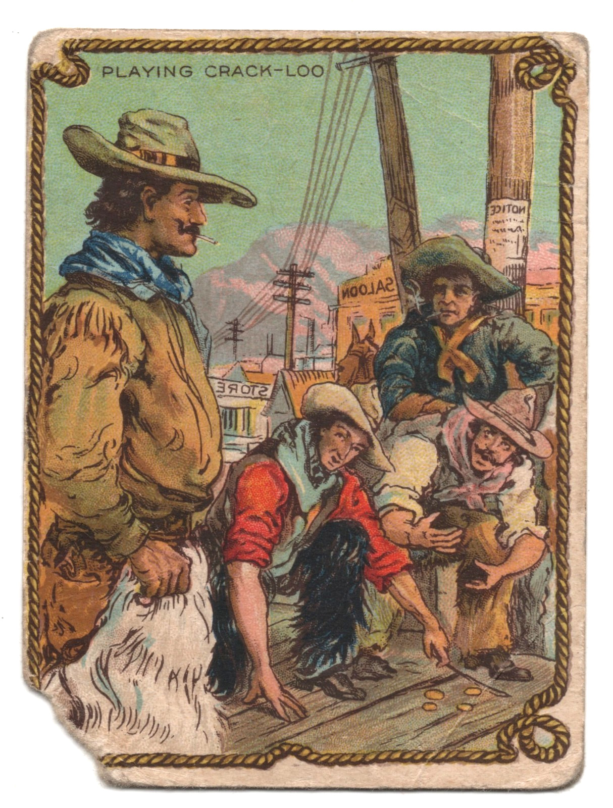 1920s Cowboy Scenes Trading Card V155 Ganong Rodeo Chocolate Bar #34 Like T53