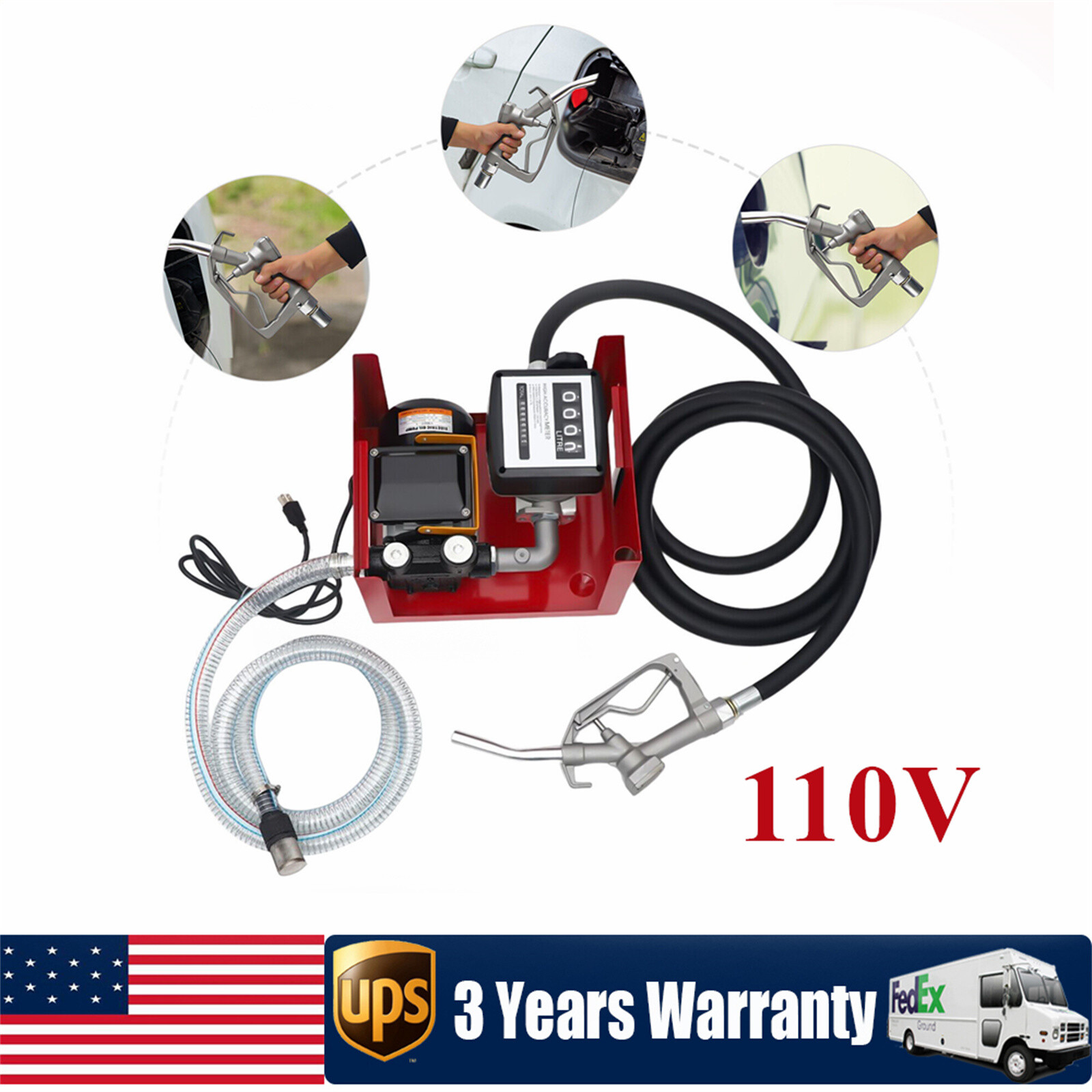 110V Oil Transfer Pump Electric Diesel Fuel Transfer Pump | 16GPM 60L/min