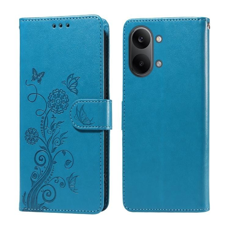 Leather case with embossed butterfly and flower pattern for Poco X8 Pro Max 5G