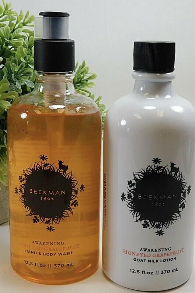 2 Beekman1802 Awakening Honeyed Grapefruit Hand Wash & Milk lotion 12.5 oz New