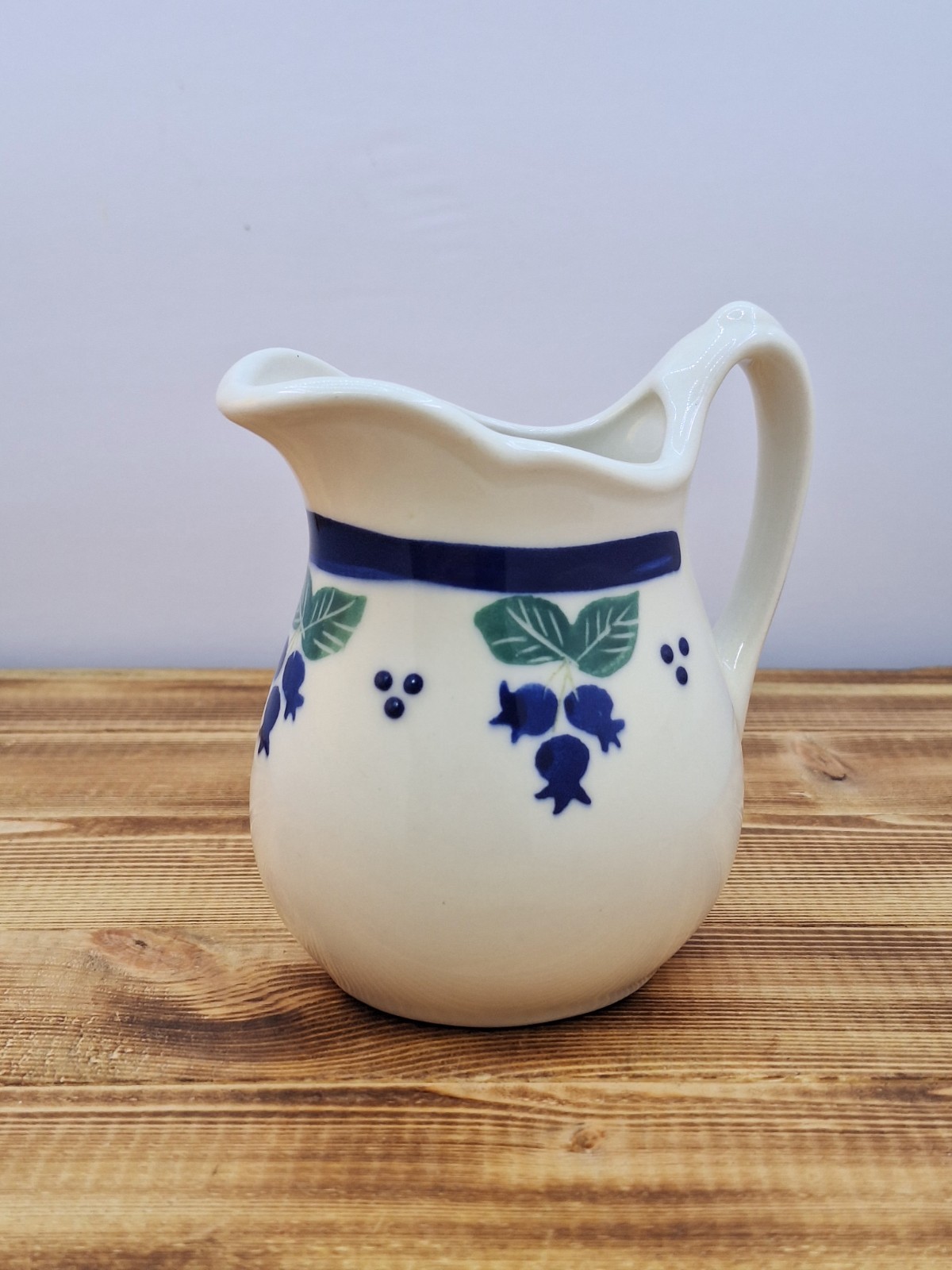 Hartstone Pottery Wild Blueberry Creamer Syrup Pitcher 4.5” Tall USA