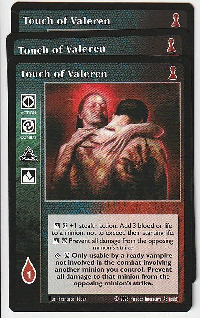 Touch of Valeren x3 New Blood VTES Jyhad