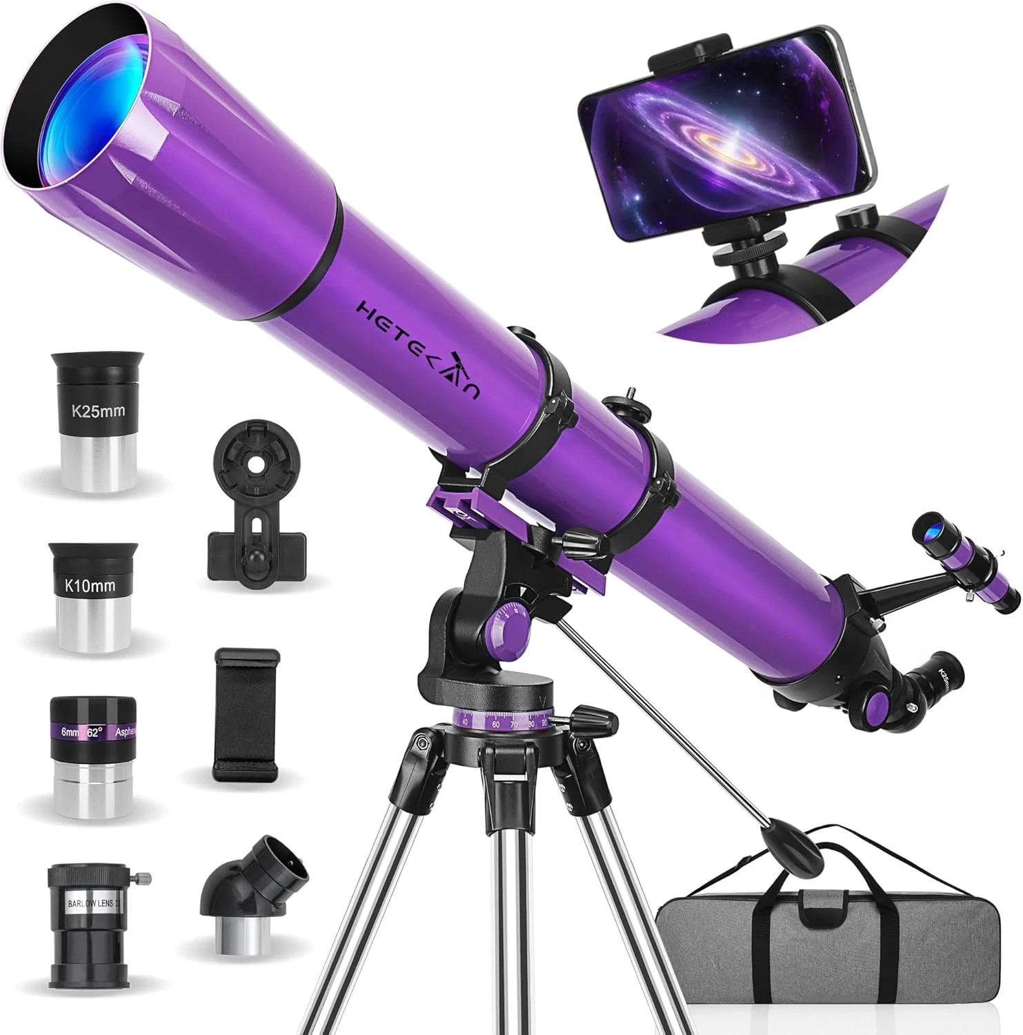 Telescope, Telescope for Adults High Powered, 90Mm Aperture 1000Mm Astronomical