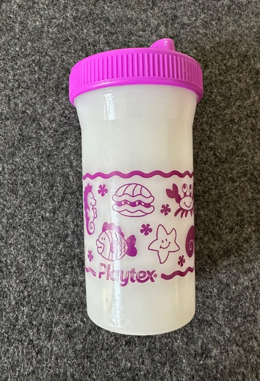 Vintage Playtex Sippy Cup 8 oz Sea/Ocean Creatures with Original Valve (1990's)