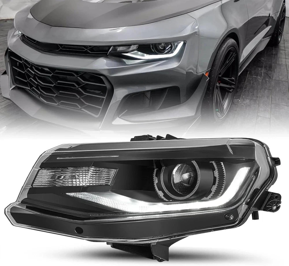 Headlight Assembly Replacement Fit for 2016-2022 Chevy Camaro Hid/Xenon Type W/L