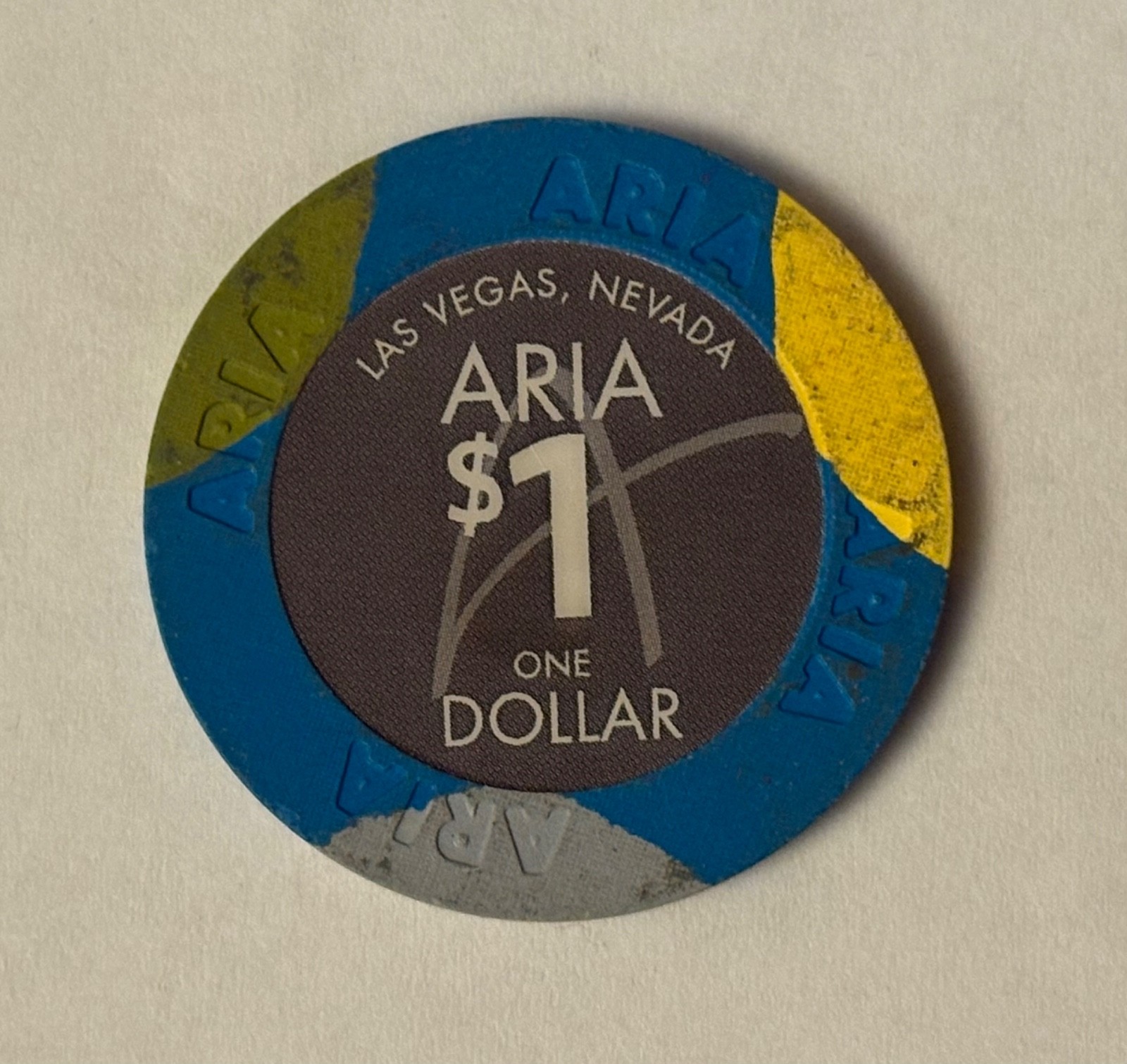 Aria Las Vegas Casino $1 Poker Chip Nevada Gaming Gambling NV One Dollar Vintage