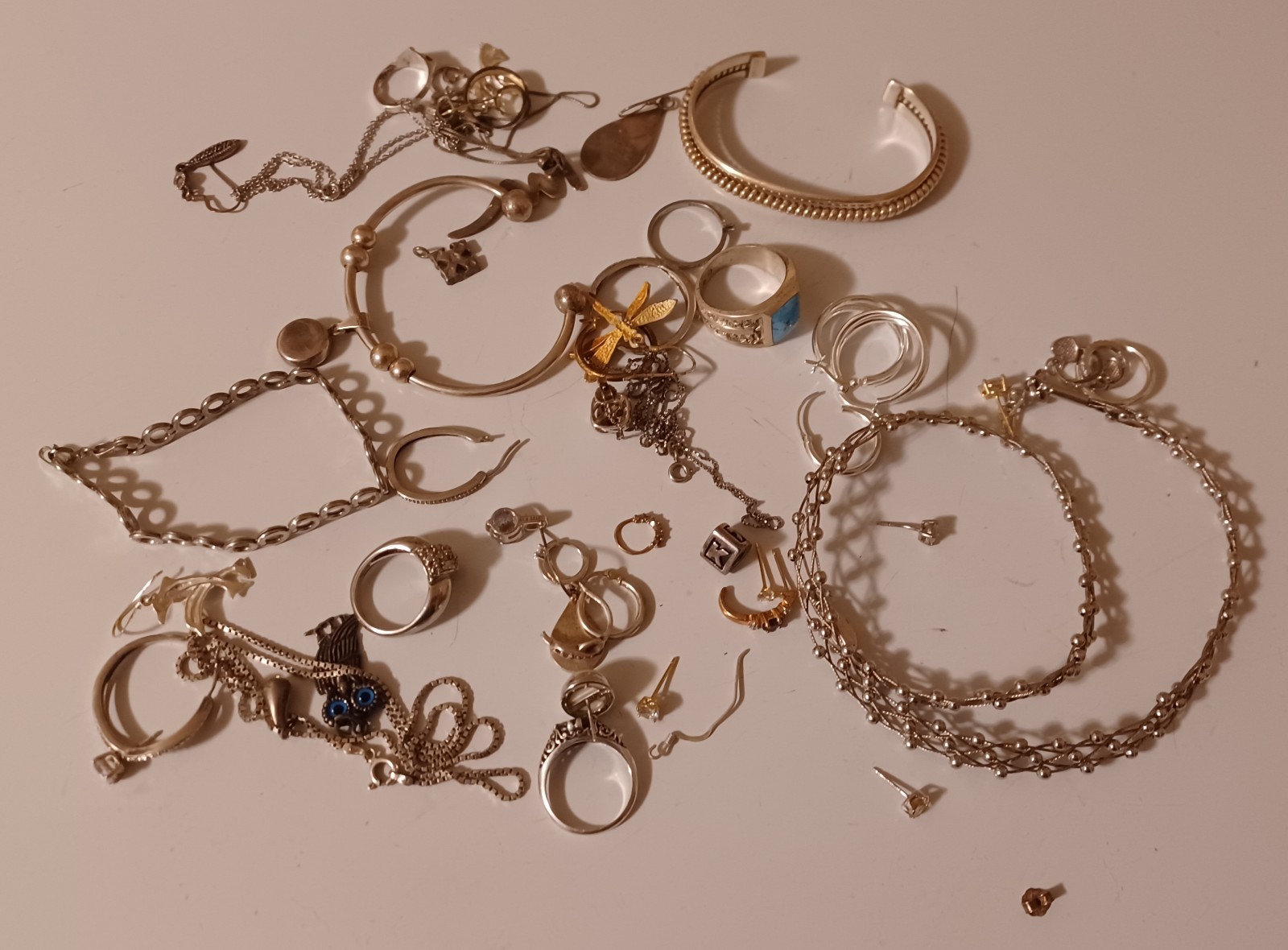 925 Sterling Silver Mixed Jewelry Lot, Wear, Repair, Sell, Scrap, 120+ Grams