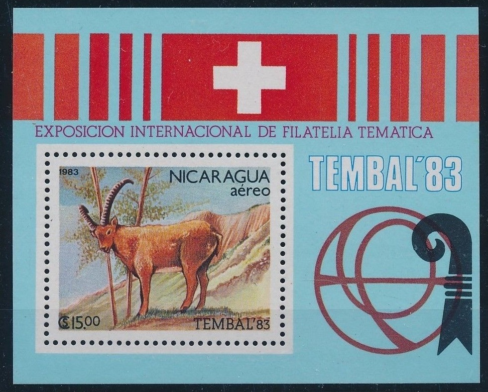 Nicaragua 1983 MNH SS, Goat Animals Red Cross - Tembal  (A20)