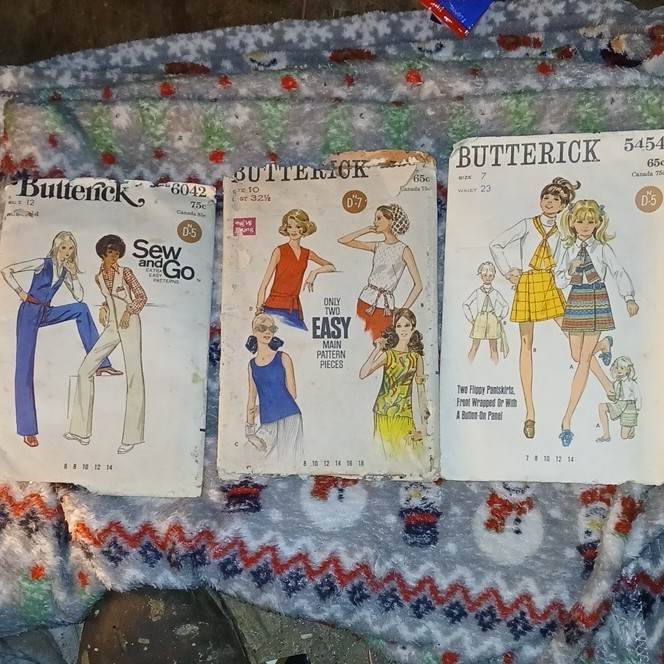 Butterick Vintage Original Sewing Patterns Lot of 3: 6042, 5454, D-7