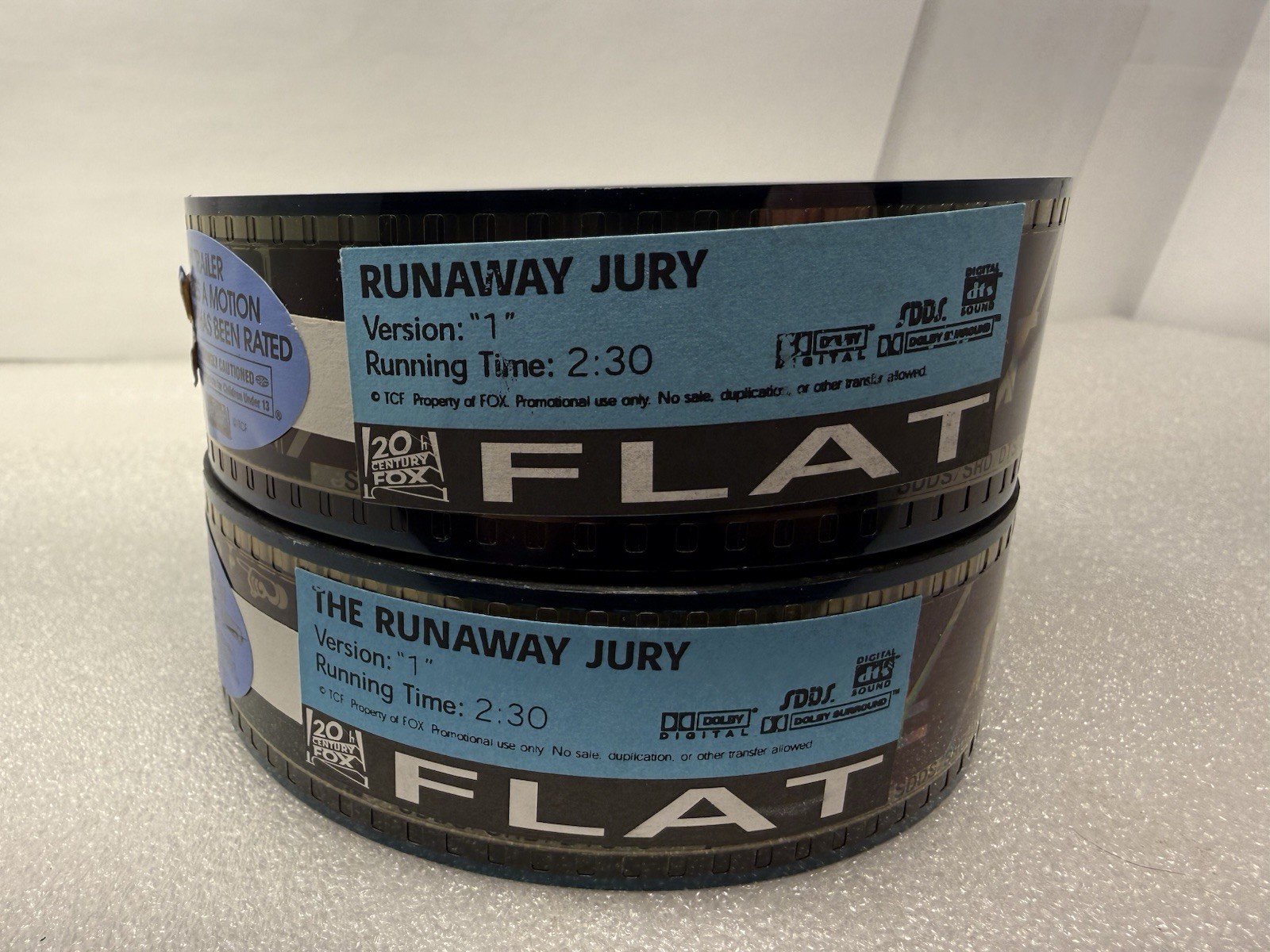 RUNAWAY JURY LOT 2 ORIGINAL 35mm MOVIE THEATER FILM TRAILER