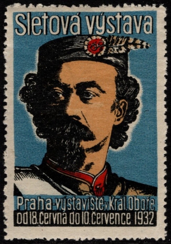 1932 Czechoslovakia Poster Stamp Slet Exhibition Prague Exhibition Grounds