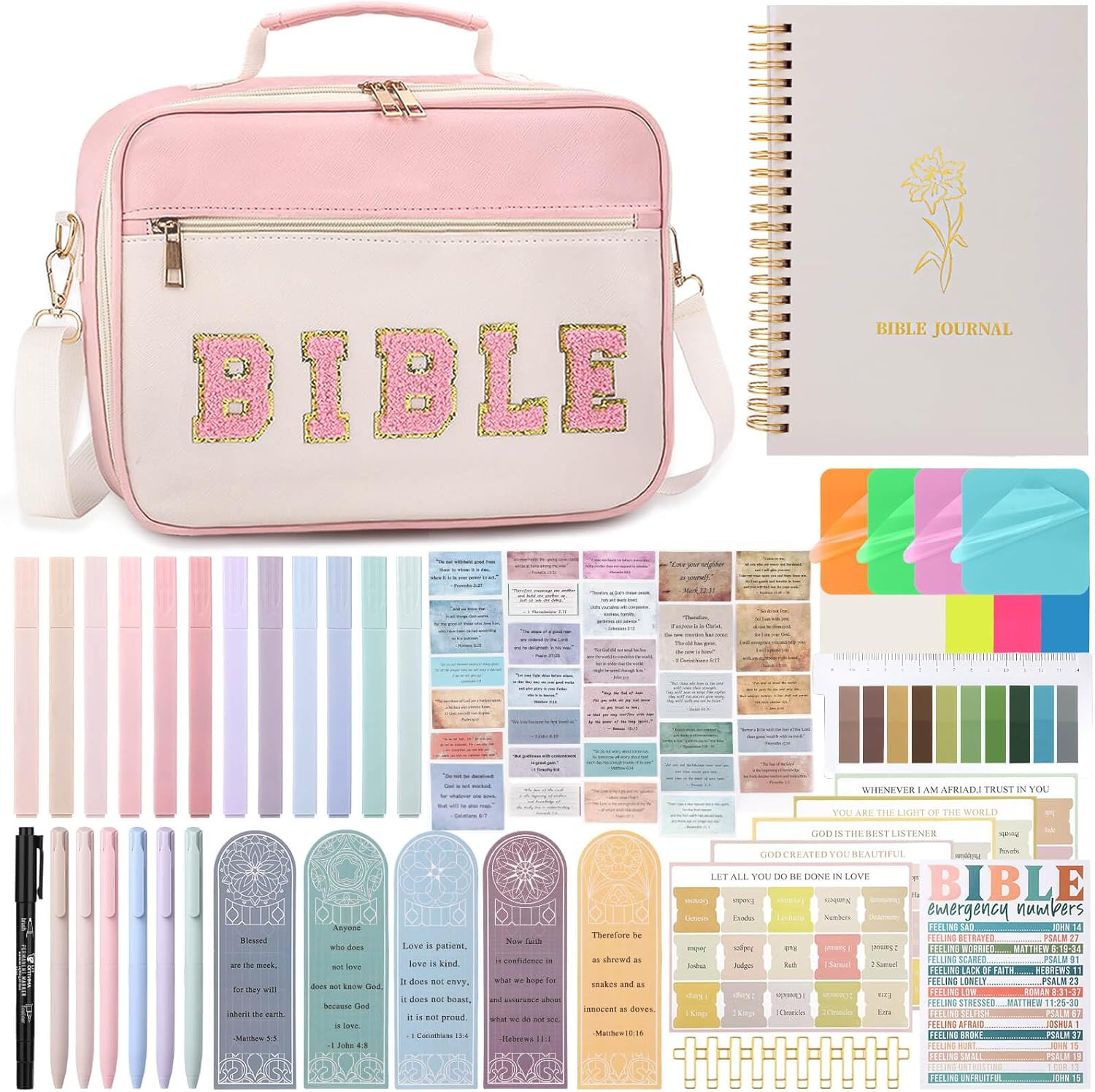 Comprehensive Bible Journaling Kit with Cover, Notebook, and Accessories