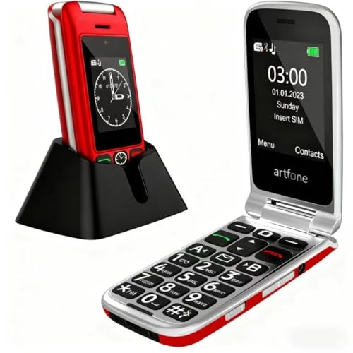 - 4G LTE Flip Phone Unlcoked丨Cell Phone for Seniors丨2.4" Dual G6 Pro Red