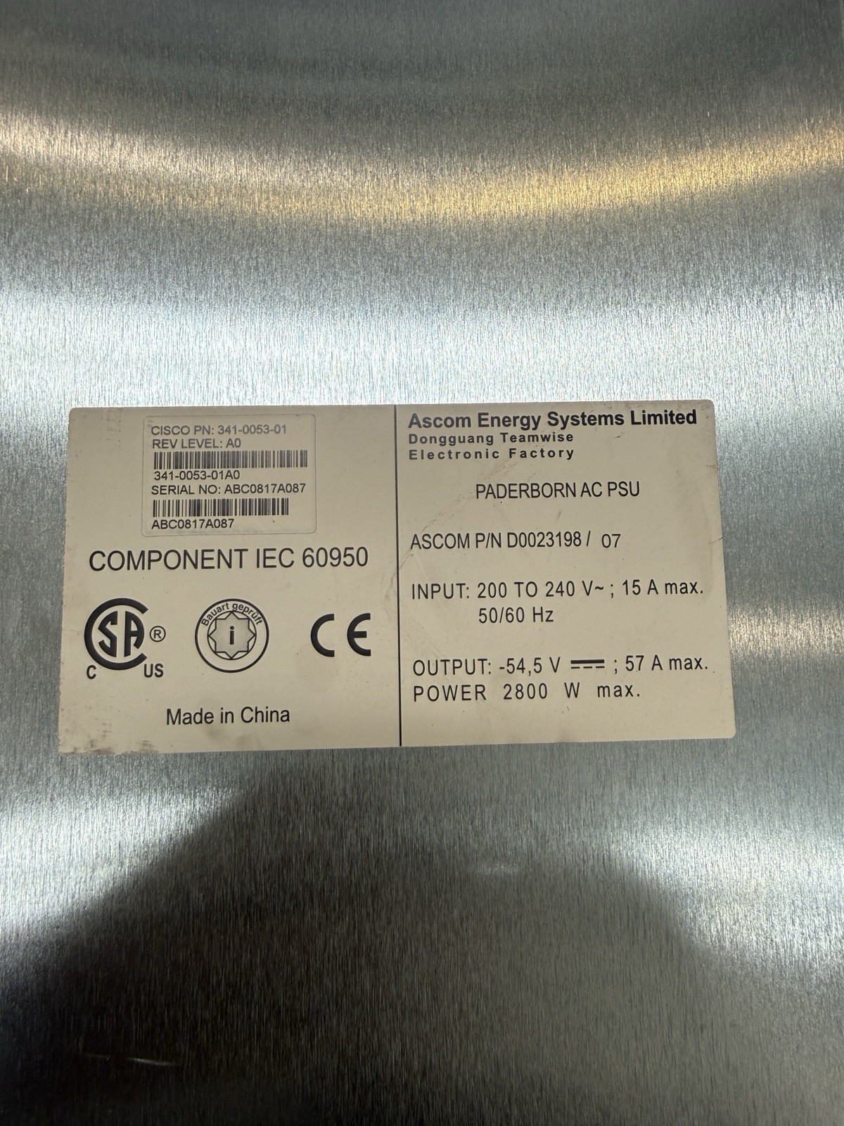 Cisco 341-0053-01 Powersupply