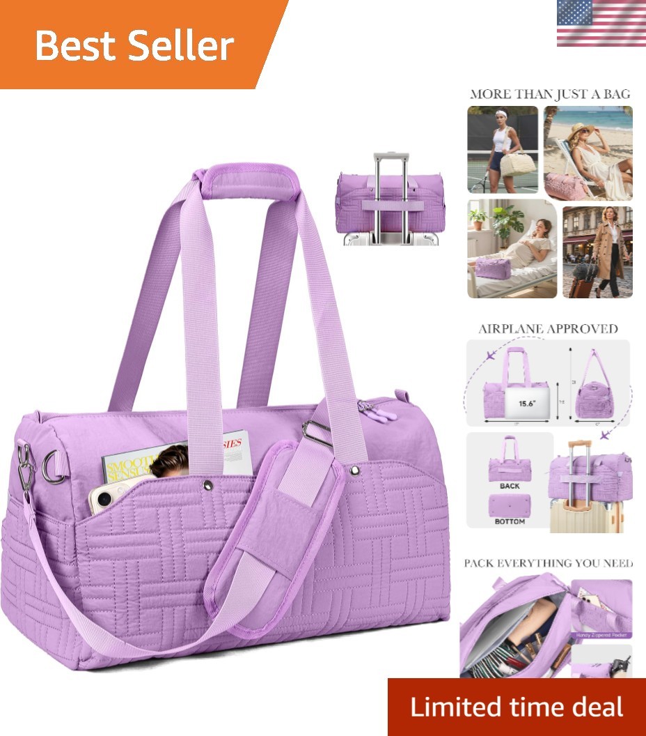 Travel Duffle Bag, Weekender Bags for Women, Quilted Carry On Tote Bags with ...