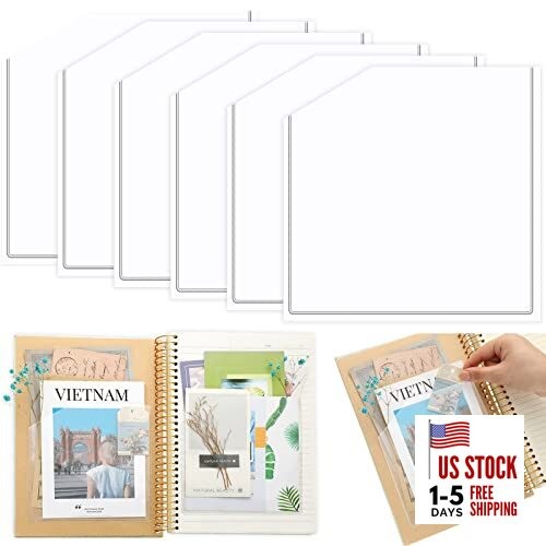  Pcs Adhesive Clear Corner Pockets x Inch Sticky Pocket Sleeves Self Adhesive 6