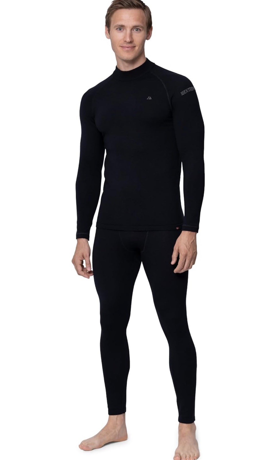 DANISH ENDURANCE Merino Wool  Men Extreme Cold Thermal Base Layer Set Black M