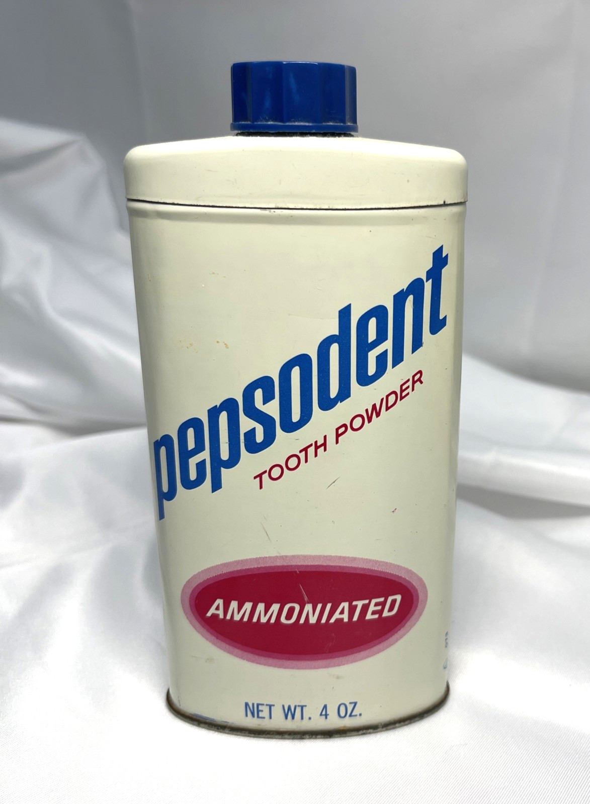 Pepsodent Ammoniated Tooth Powder Empty Original Tin 1960s Advertisement Vintage