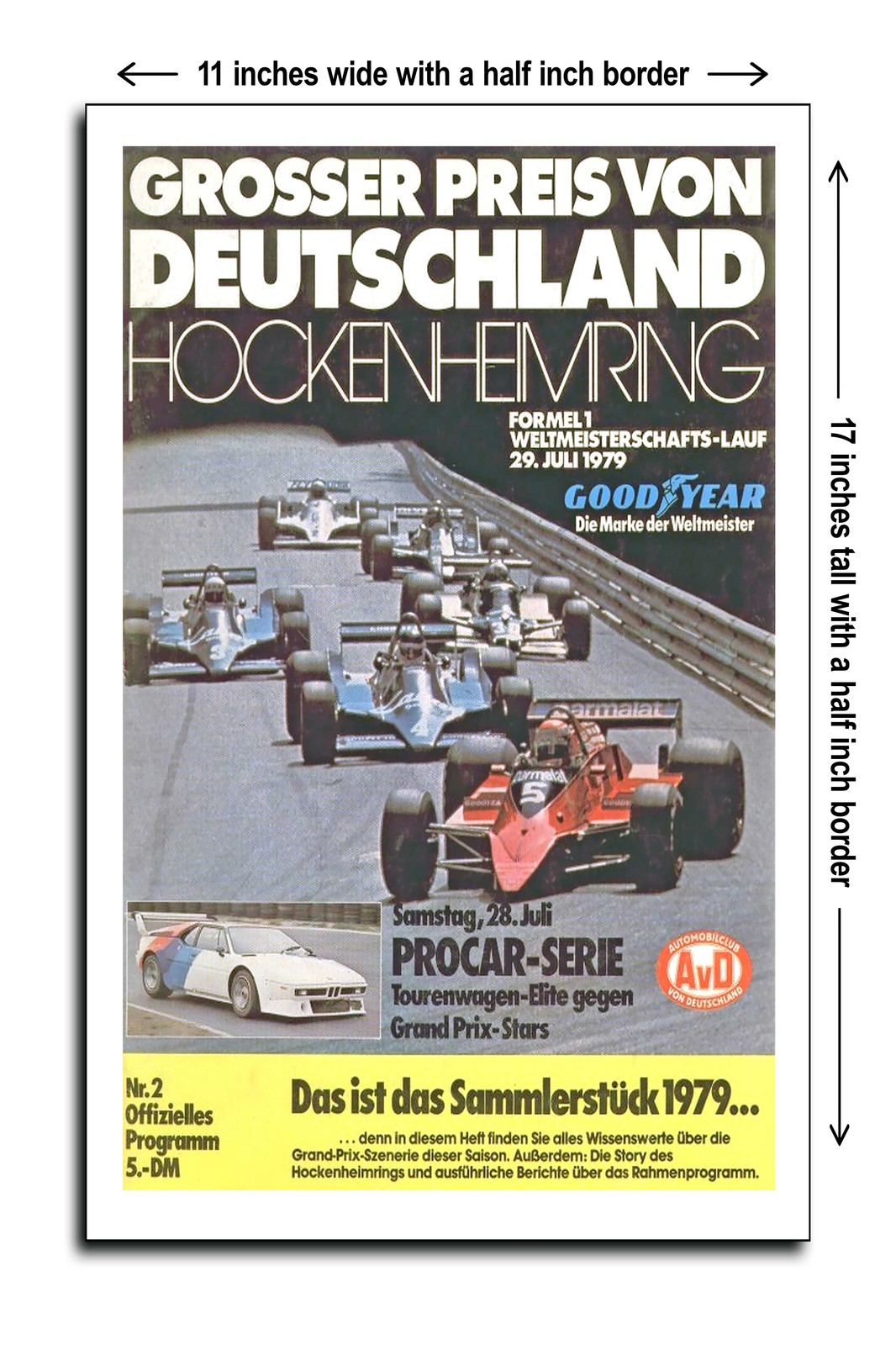 1979 Grand Prix of Germany at Hockenheimring - 11x17 Poster