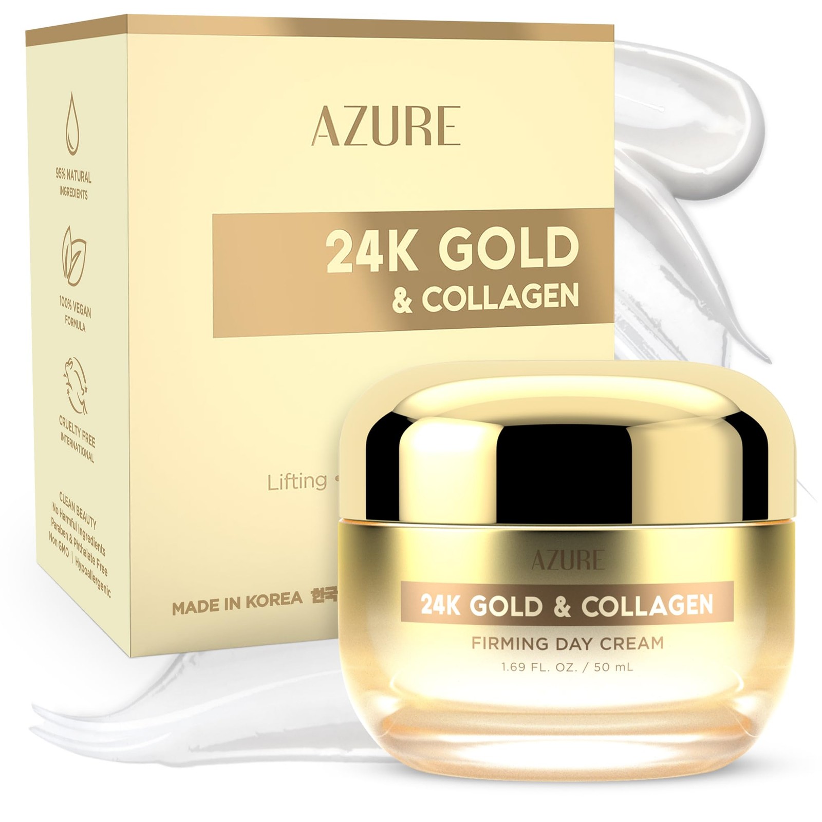 Azure Dermatologist Tested 24K 1.69 Fl Oz (Pack of 1), Gold & Collagen 