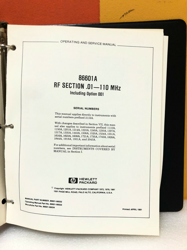 HP 86601-90032 86601A RF Section .01-110 MHz Operating & Service Manual
