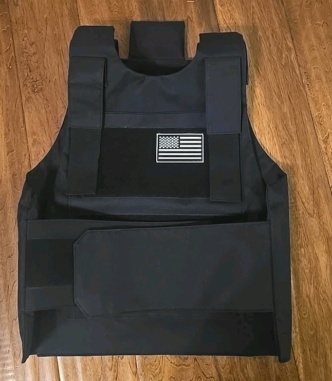 Black Vest Plate Carrier With Patch