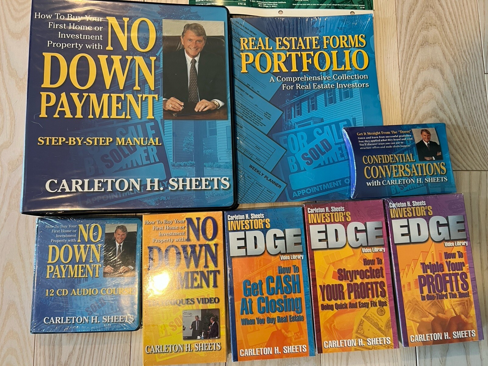 Carlton Sheets No Down Payment Real Estate Investing VHS And 12 CD “Not Opened”