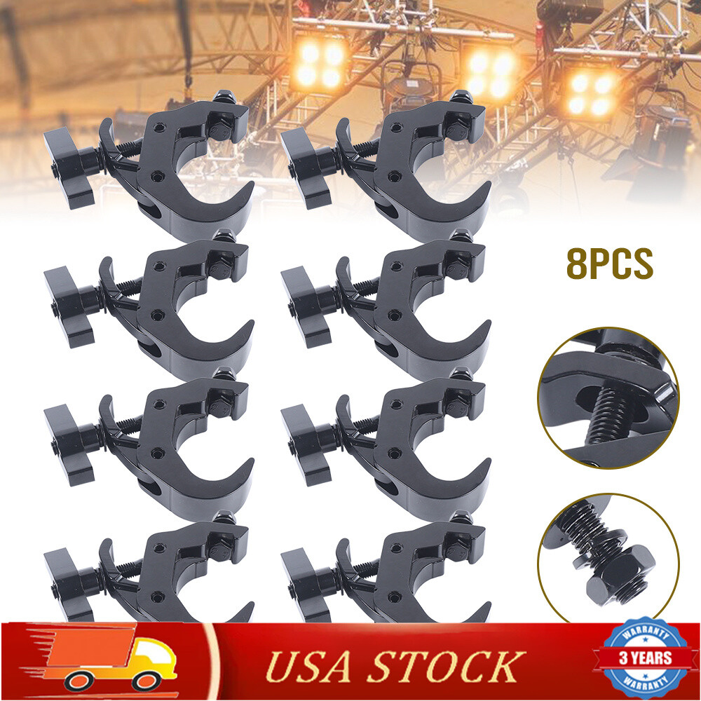8 Pack 330lbs Heavy Duty Stage Lighting Clamps DJ Light Truss Clamp Set Black