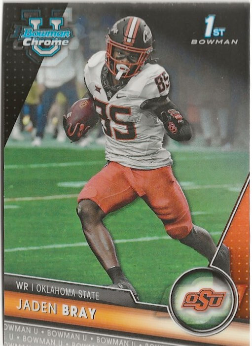 2023 Bowman Chrome University Jaden Bray Rookie RC Oklahoma State Cowboys (L)