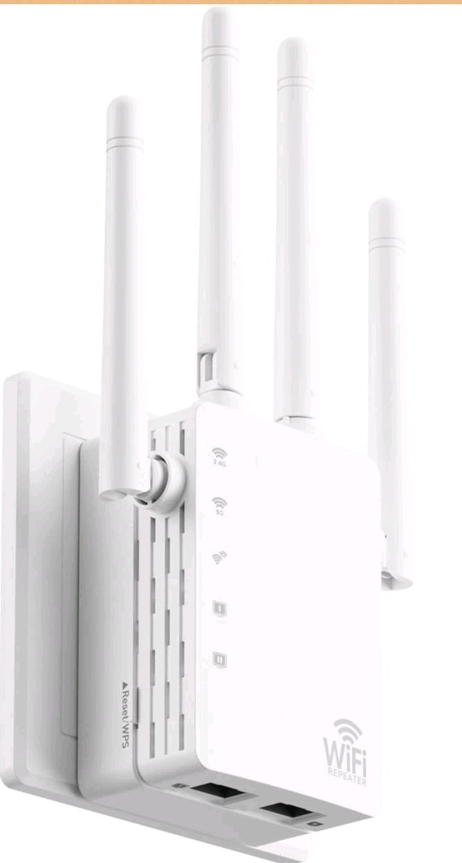 BREGINE WiFi Extender  Dual Band 1200Mbps, 13888 sq ft, 150+ Devices
