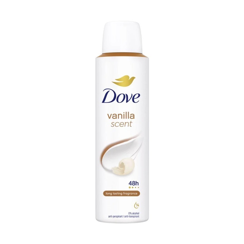 3x Dove Spray Deodorant Vanilla Long Lasting Fresh New Sealed 150ml Pack