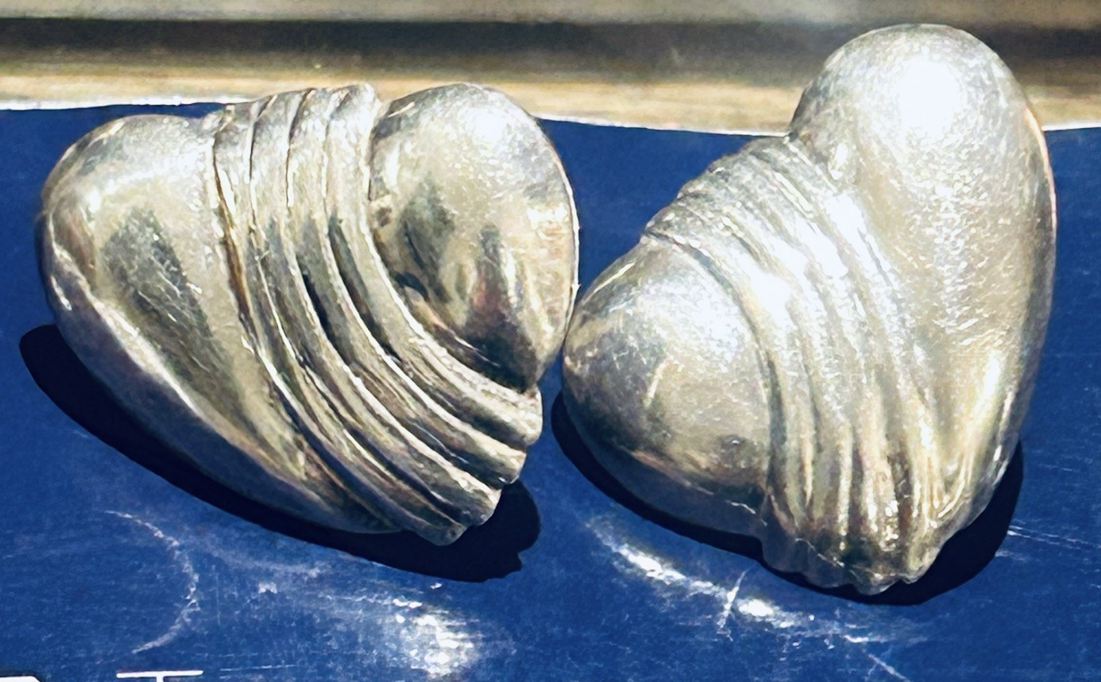 Los Ballesteros Mexico Sterling Silver Puff Heart Post Earrings