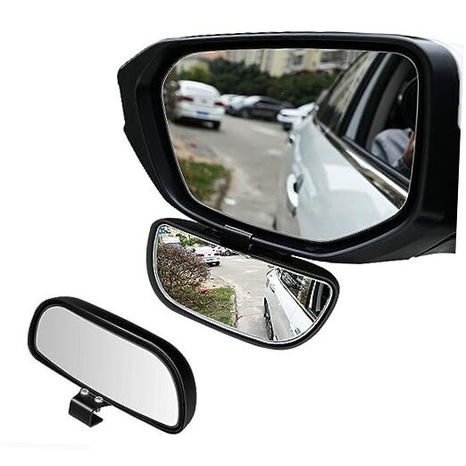  Blind Spot Car Mirror, Vehicledjustable 360 ° Rotationuxiliary Convex A Black