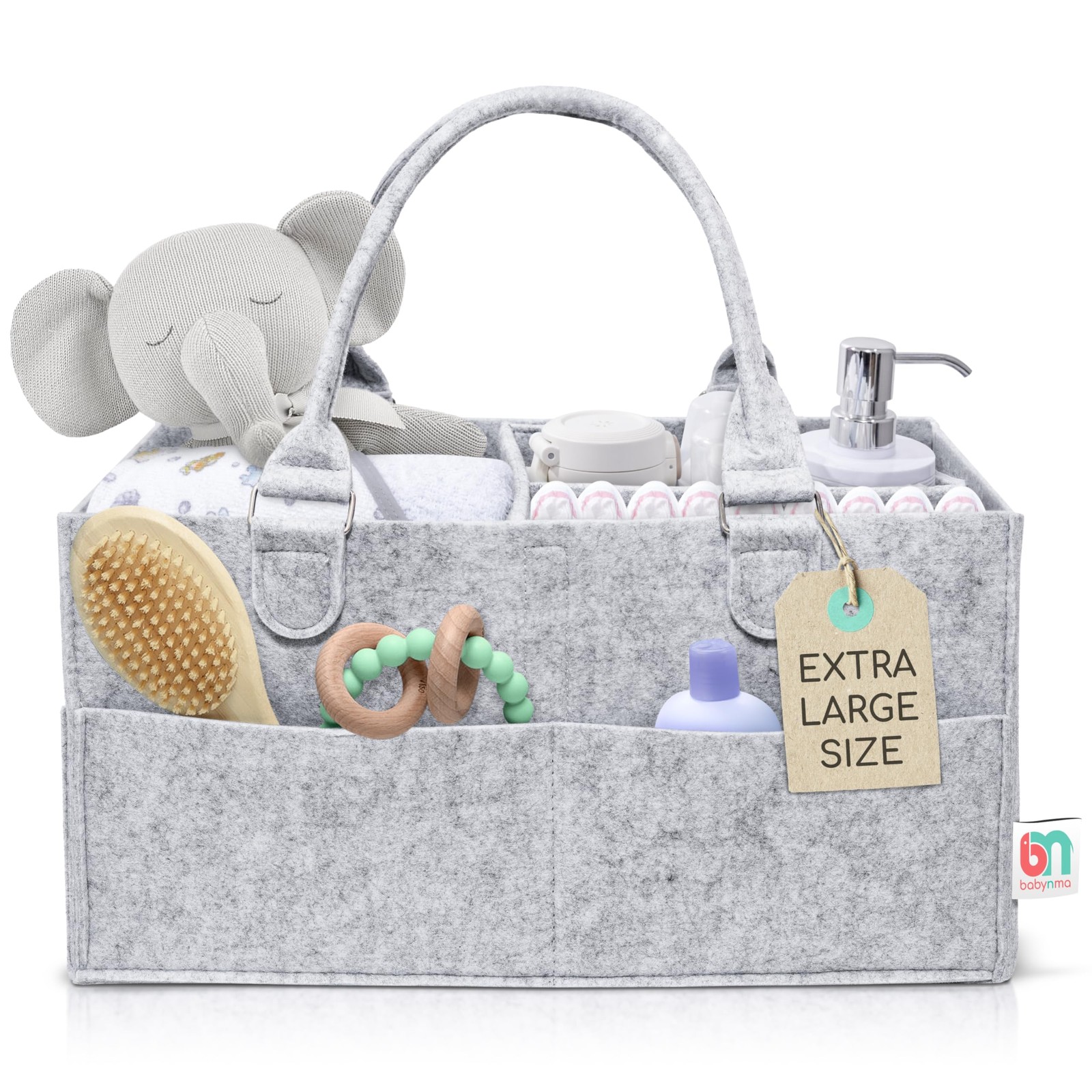Felt Diaper Caddy - Extra Large Storage for Baby and Items - Diaper caddy bas...