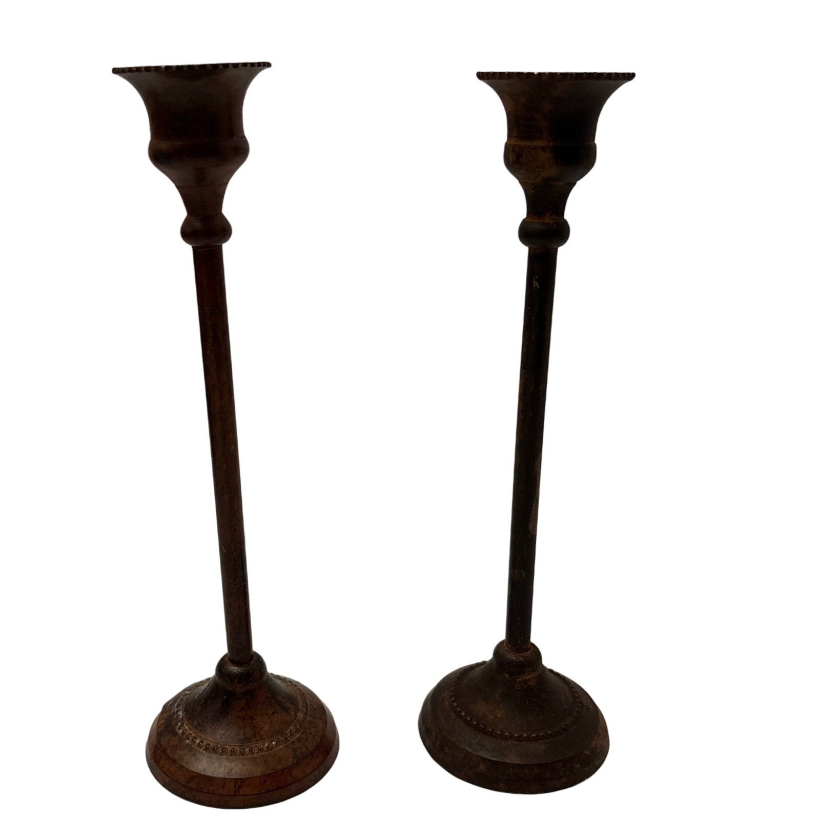 Archana Crafts Handcrafted Metal Candlestick Holders Set of 2 India Decor
