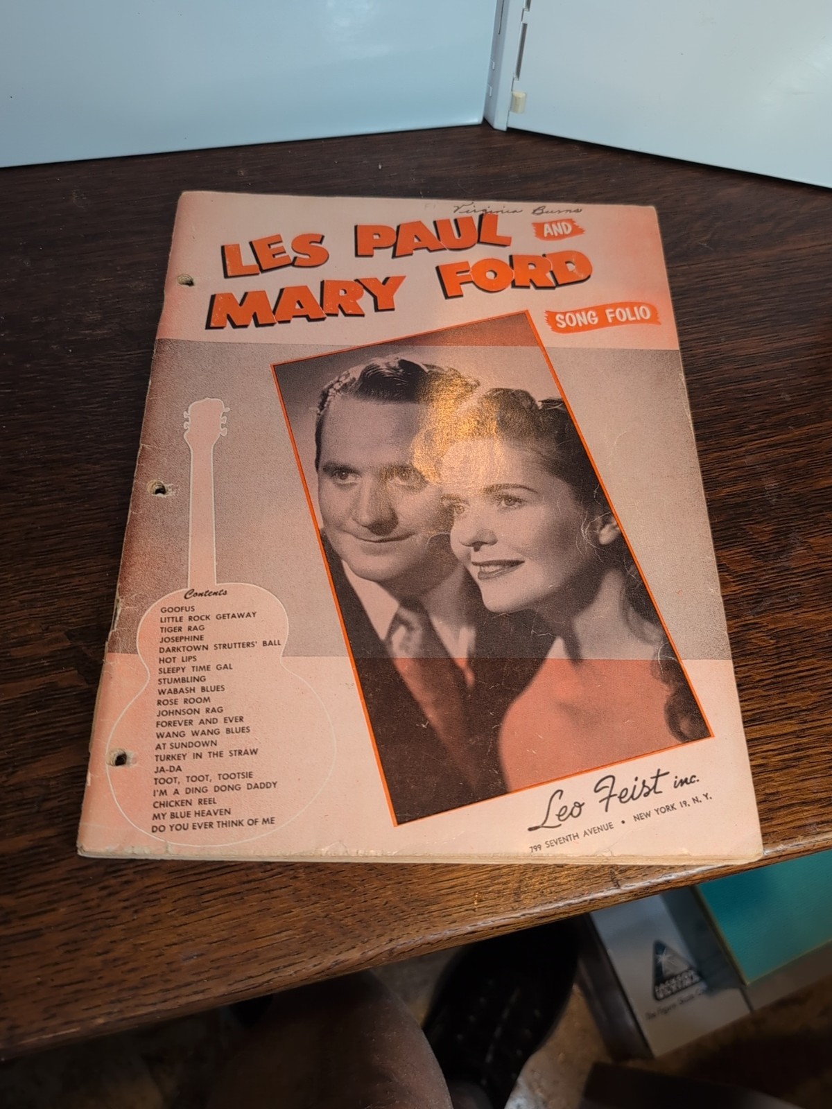 LES PAUL & MARY FORD  SONGFOLIO 1951   LEO FEIST INC  VINTAGE SHEET MUSIC