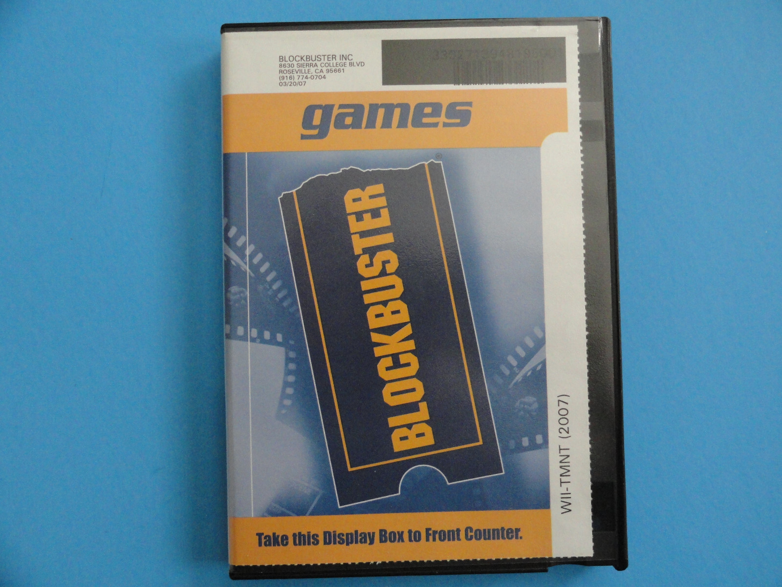 WII TMNT (2007) - BLOCKBUSTER VIDEO RENTAL CASE W/INSTRUCTIONS