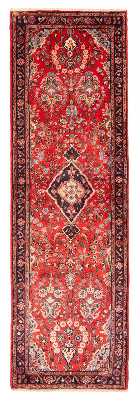 Vintage Hand-knotted Runner Rug 2'9" x 9'1" Traditional Oriental Wool Carpet