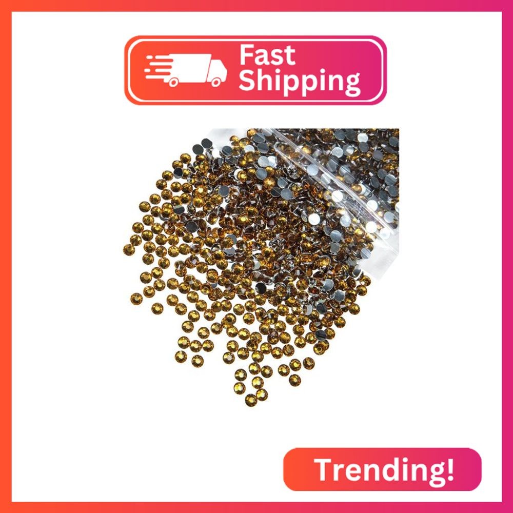 qiipii 5300PCS 3mm Brown Crystal Resin Rhinestones for Crafting Flatback Amber B
