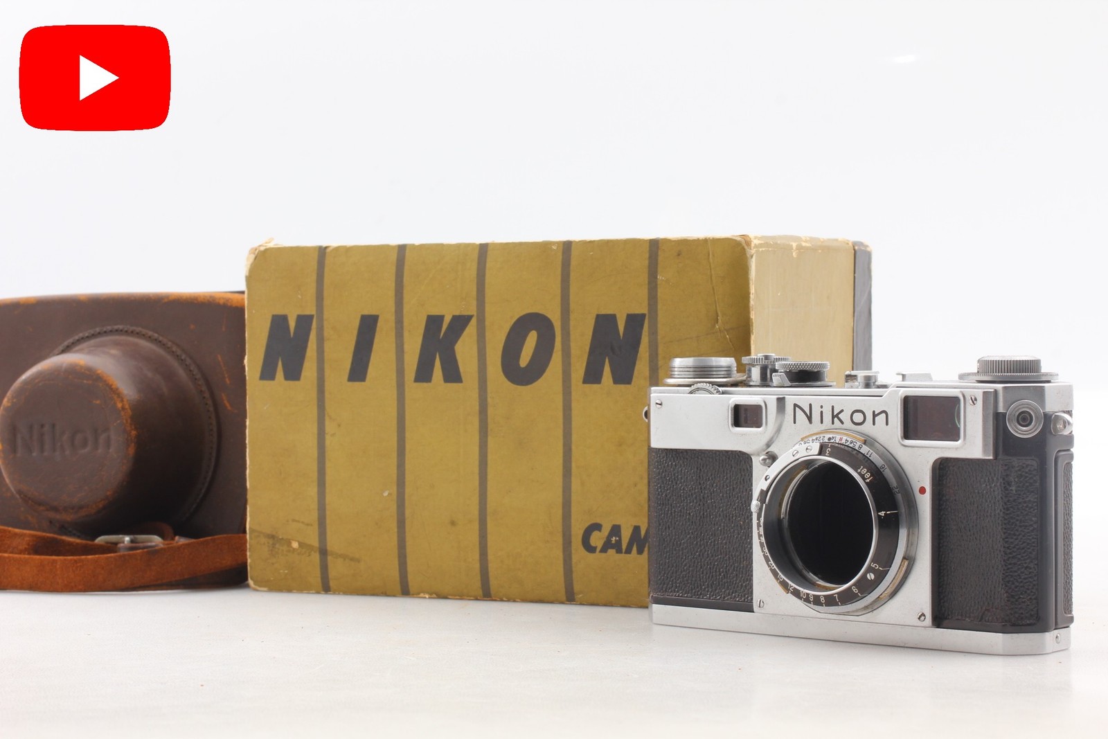 [MINT Box Case] late Nikon S2 Black Dial Rangefinder 35mm Film Camera From JAPAN