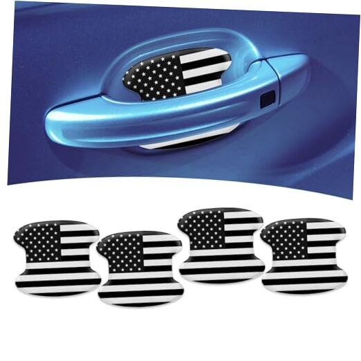 Pack of 4 Car Handle Protector, Universal Car Door 4 PCS American Flag Black
