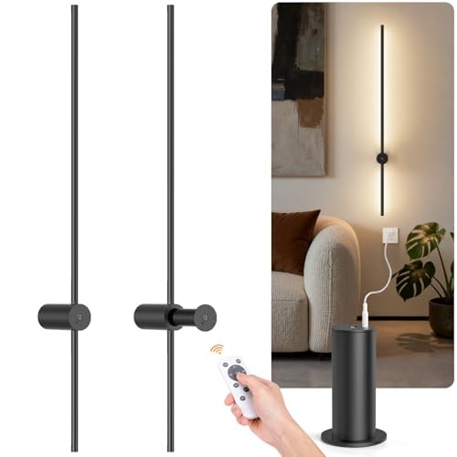  Battery Operated Wall Sconce Set of 2, 39 Inch Wireless Wall Sconces 39 inch