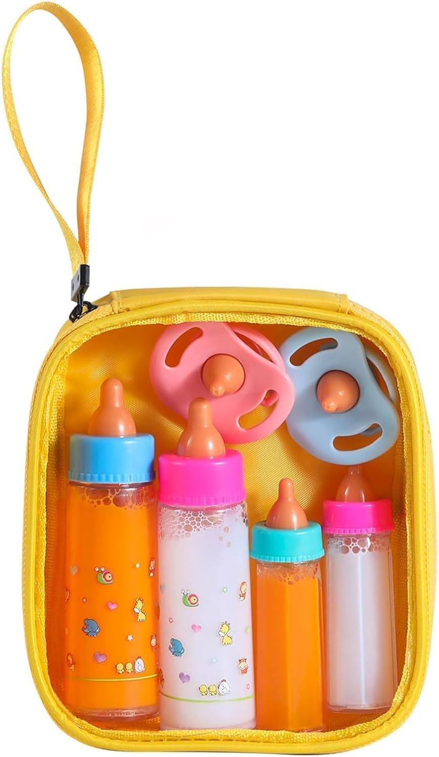 Baby Doll Bottle Accessories - 6 Pcs Feeding Bottle Toys, Magic Disappearing Mil