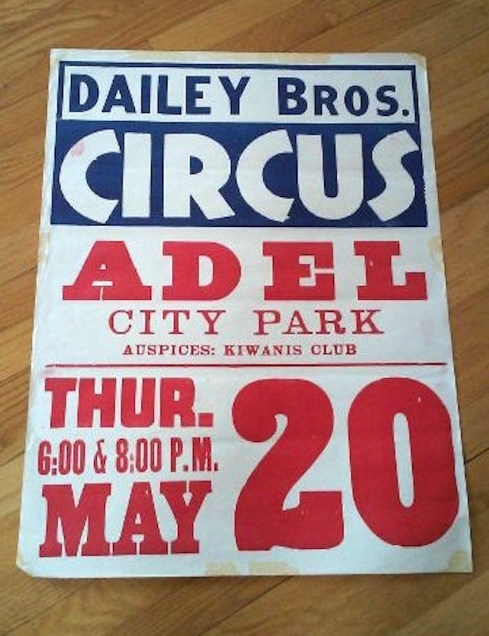 Vintage Dailey Bros Circus Poster Original 22" x 28" Date Sheet 1940s 