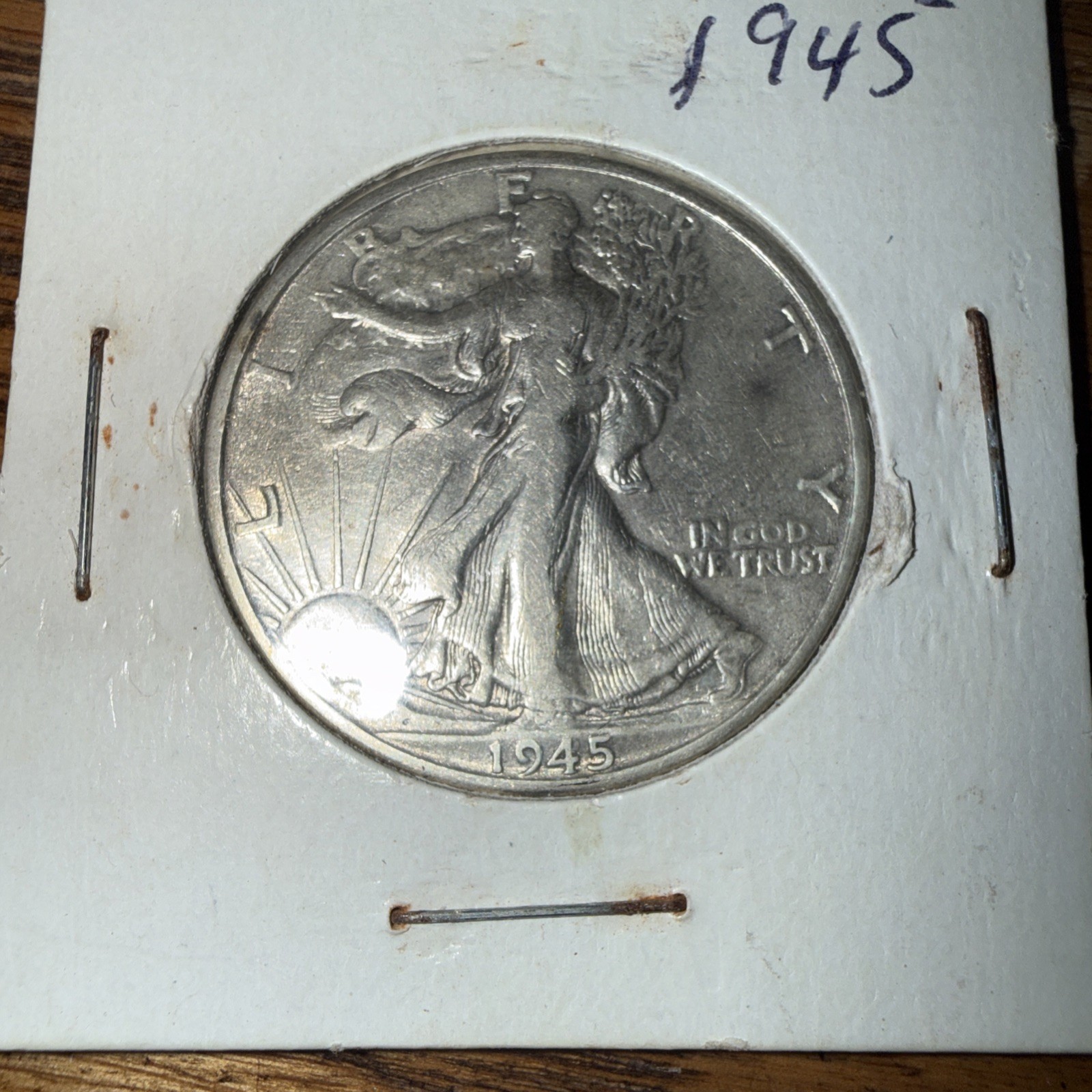 1945 Walking Liberty Half Dollar. 90% Silver. Nice Old Coin.