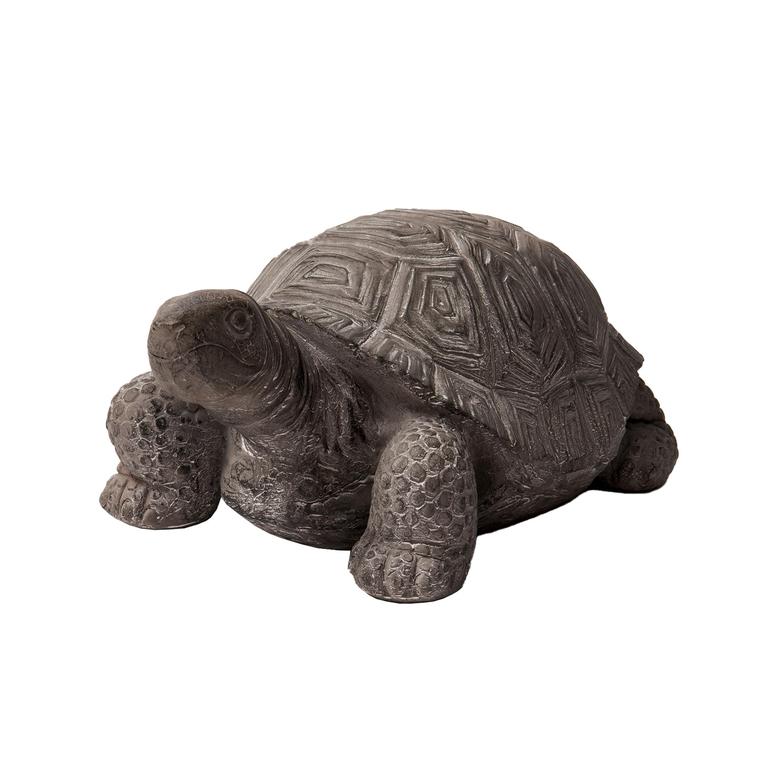 XBrand 16.1" L Grey Polystone Walking Turtle Statue, Indoor/Outdoor Decor