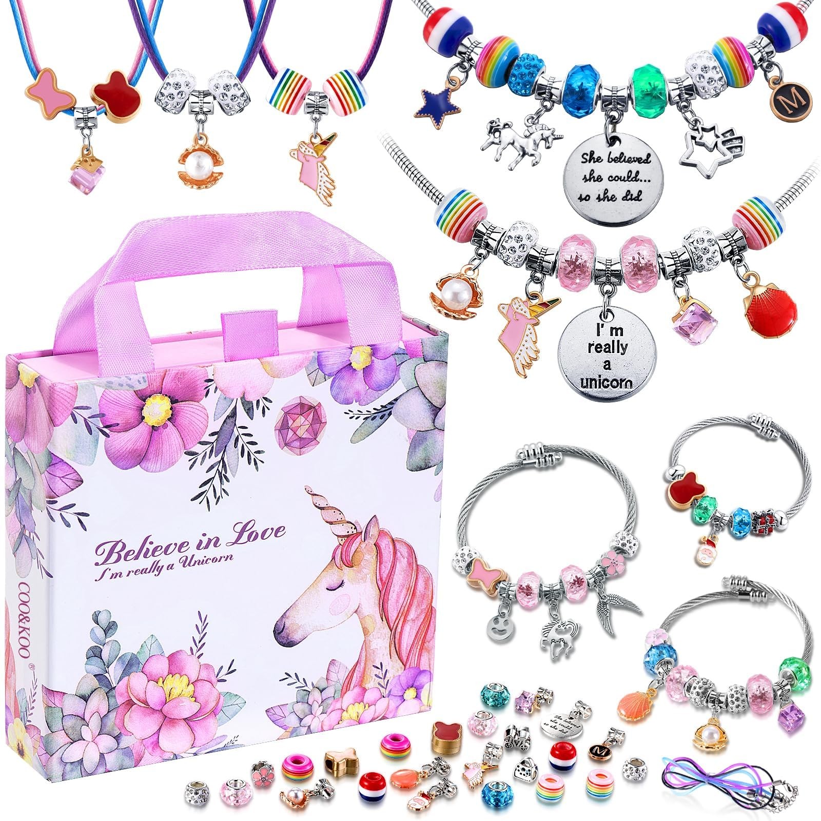 Charm Bracelet Making Kit, A Unicorn Girls Toy That Inspires Creativity and I...