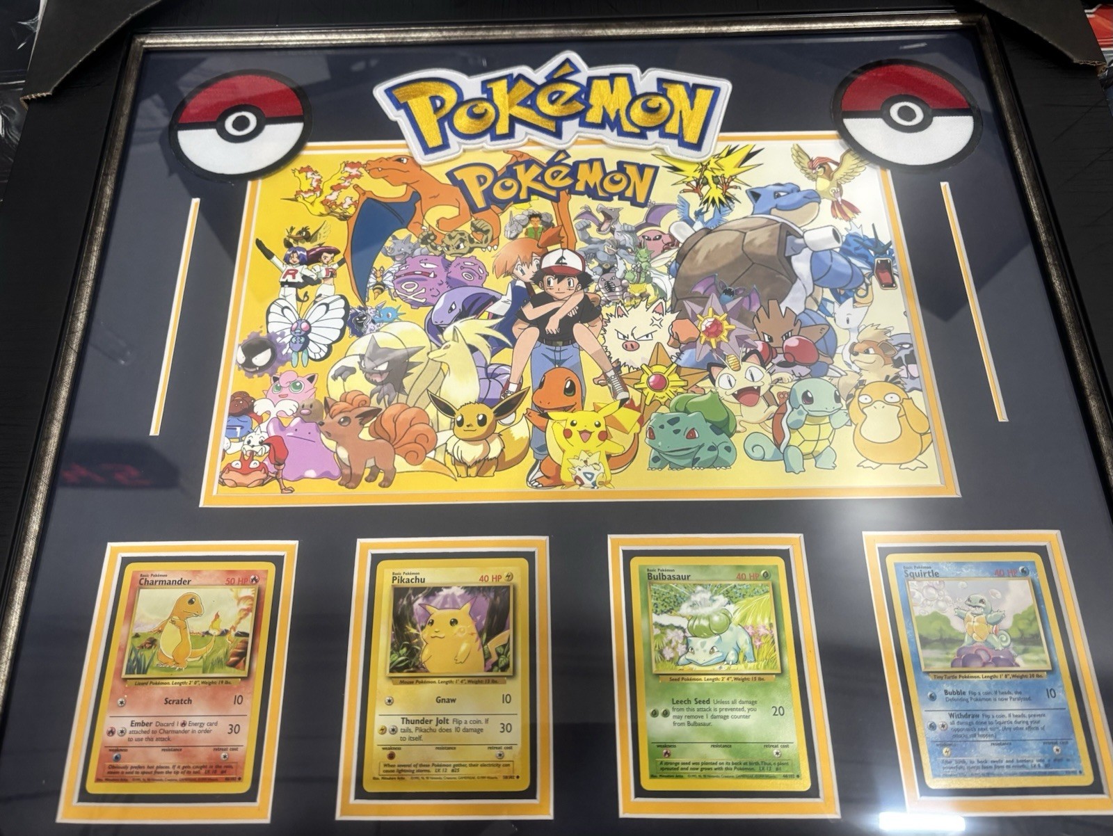 Pokémon Base Set Framed Cards 1999 Nintendo Wizards Charmander Pikachu Bulbasau…