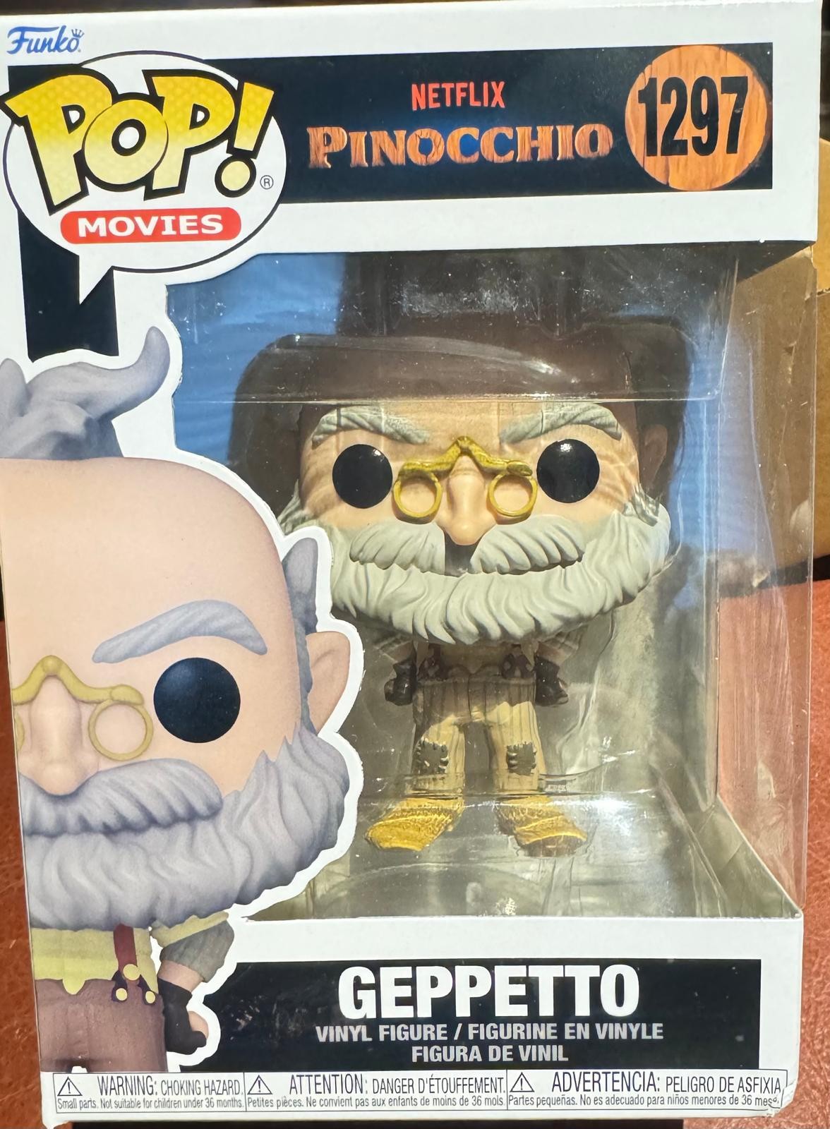 Funko Pop! Geppetto #1297 Netflix Pinocchio Vinyl Figure Movies Collectible Toy